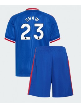 Manchester United Luke Shaw #23 Auswärts Trikotsatz für Kinder 2026-27 Kurzarm (+ Kurze Hosen)